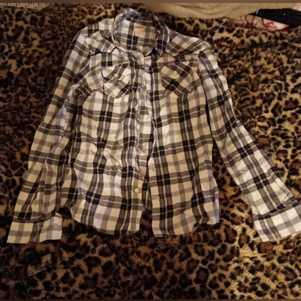 Mossimo Supply Co. Black and white checkered shirt.